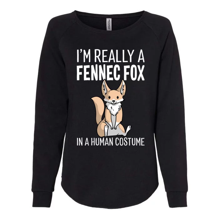 I'm Really A Fennec Fox In A Hu Costume Halloween Funny Gift Womens California Wash Sweatshirt