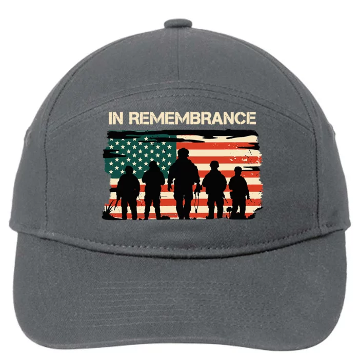 In Remembrance American Flag Usa Veterans Day 7-Panel Snapback Hat