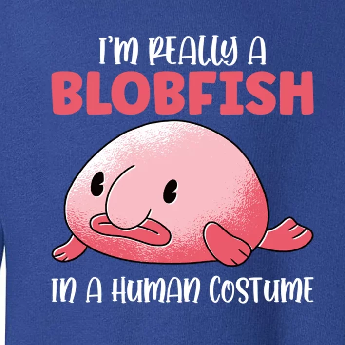 Im Really A Blobfish In A Hu Costume Sea Fish Gift Toddler Sweatshirt