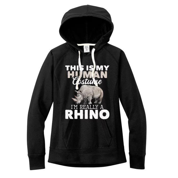 I'm Really A Rhino Rhinoceros Zoology Safari Animal Lover Women's Fleece Hoodie