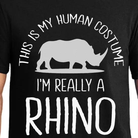 I'm Really A Rhino Horn Graphic Funny Animal Lover Halloween Pajama Set