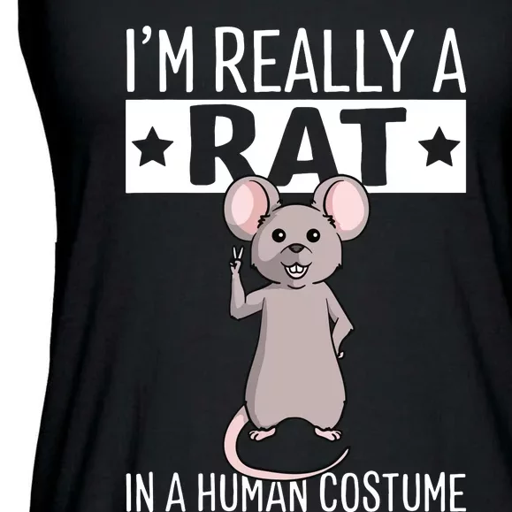 Im Really A Rat In A Human Costume Halloween Funny Ladies Essential Flowy Tank