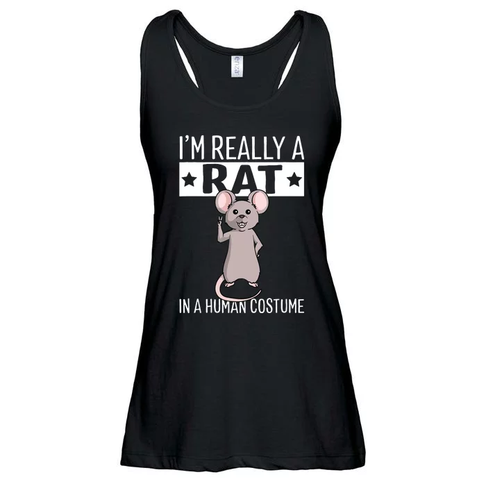 Im Really A Rat In A Human Costume Halloween Funny Ladies Essential Flowy Tank