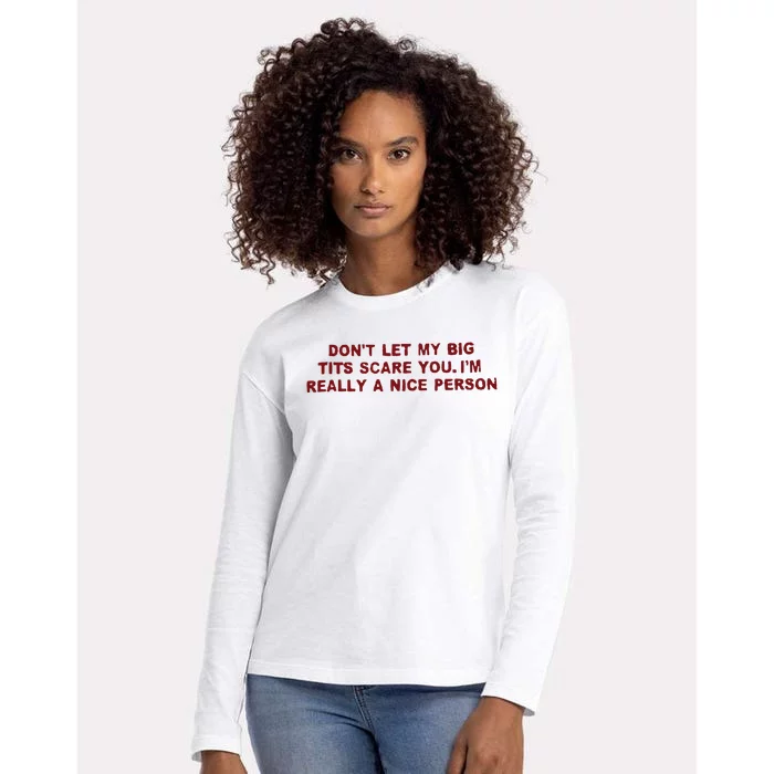 Im Really A Nice Person Womens Cotton Relaxed Long Sleeve T-Shirt