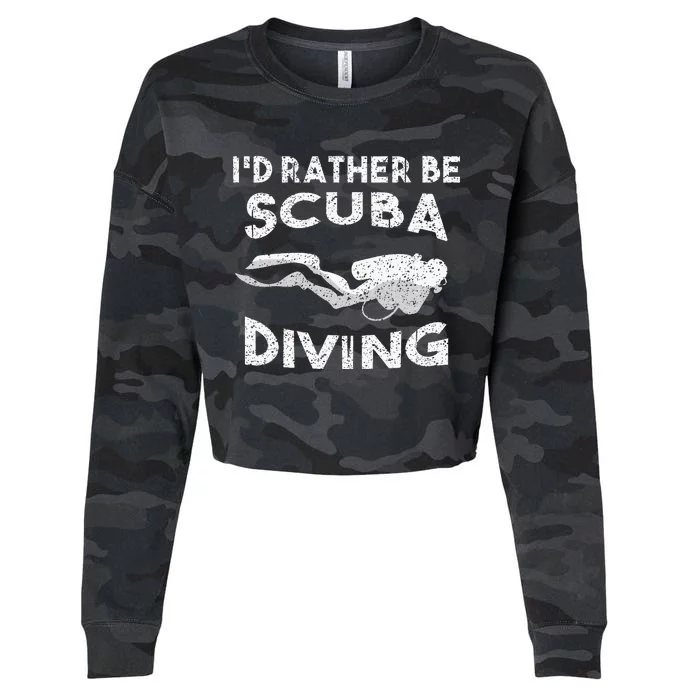 I'd Rather Be Scuba Diving D Cropped Pullover Crew