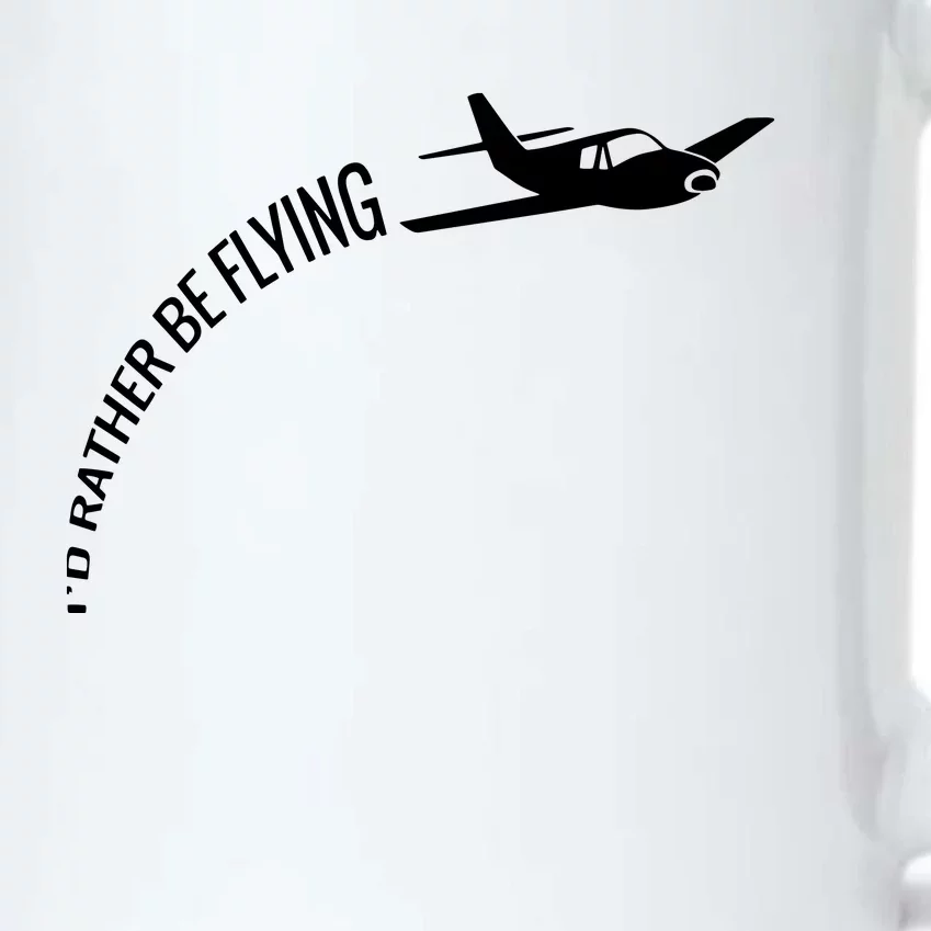 Id Rather Be Flying Airplane Pilot Black Color Changing Mug