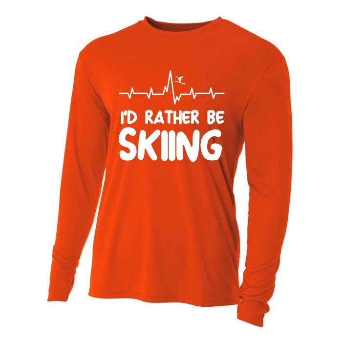 Id Rather Be Skiing Skier Gift Cooling Performance Long Sleeve Crew