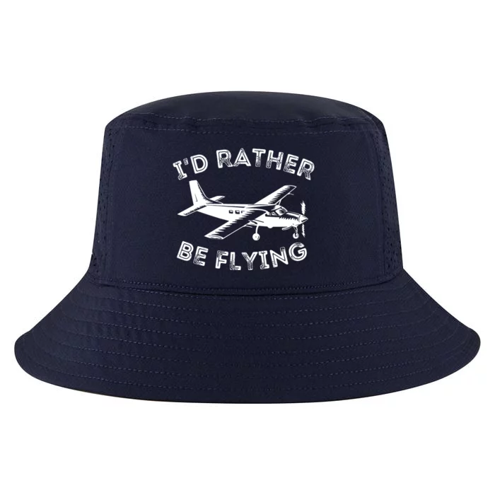 Id Rather Be Flying Funny Pilot Aviation Airplane Gift Cool Comfort Performance Bucket Hat