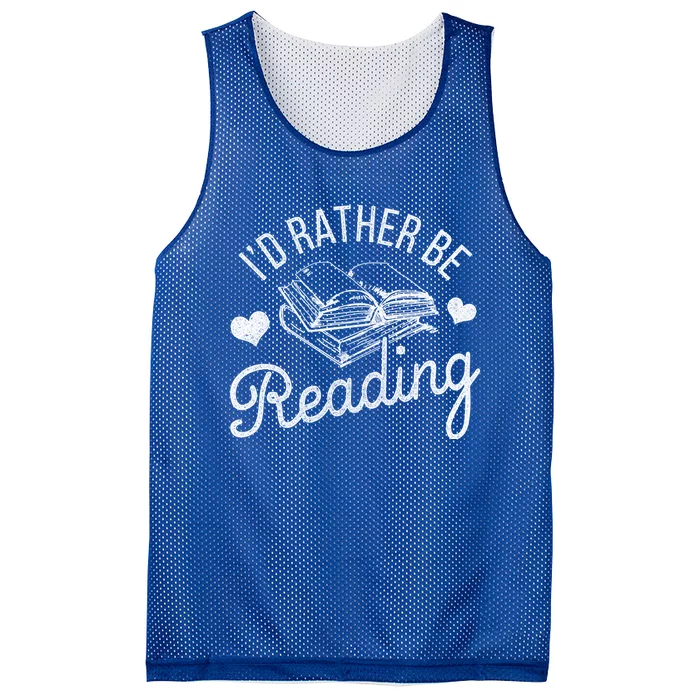 Id Rather Be Reading Gift Mesh Reversible Basketball Jersey Tank