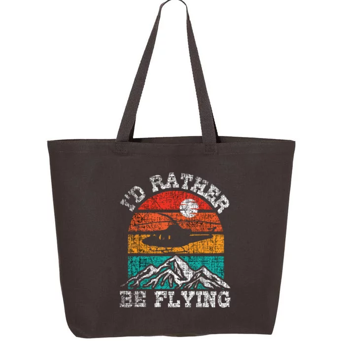 Id Rather Be Flying Retro Helicopter Pilot Aviation 25L Jumbo Tote