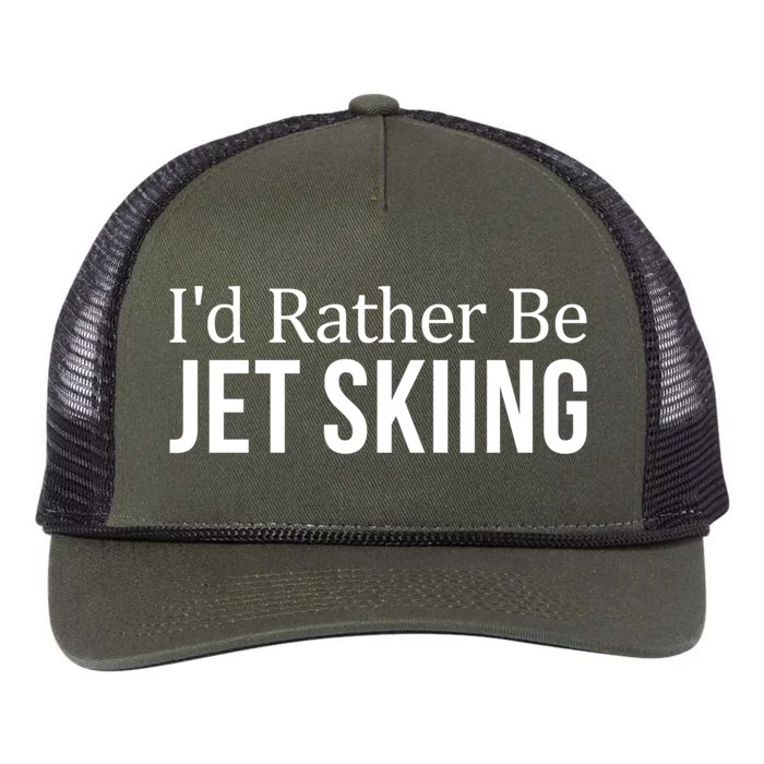 Id Rather Be Jet Skiing Gift Retro Rope Trucker Hat Cap