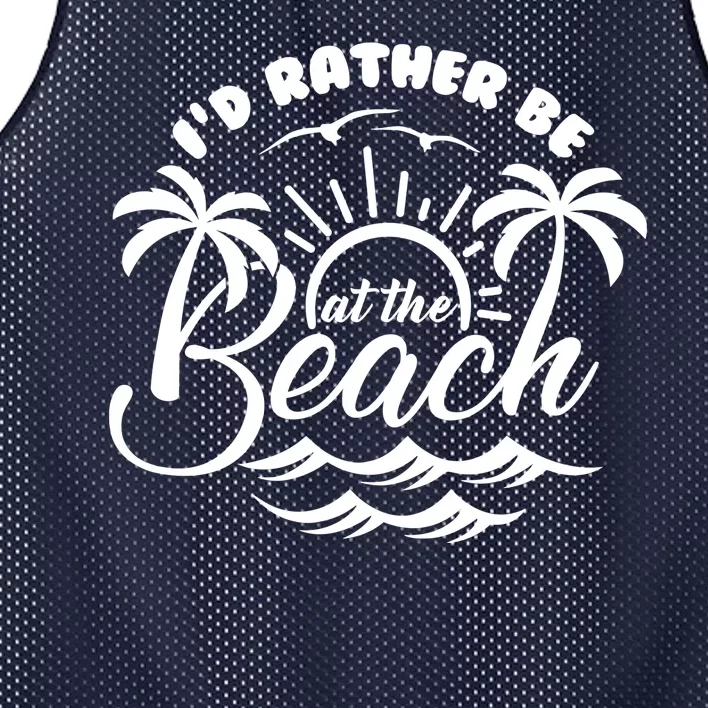 I'd Rather Be At The Beach Vacation Mesh Reversible Basketball Jersey Tank