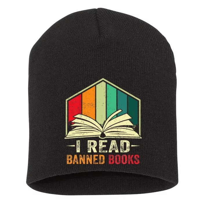 I Read Banned Books Week Librarian Freedom Reader Nerd Short Acrylic Beanie