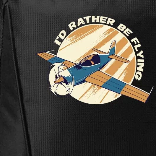 Id Rather Be Flying Retro Airplane Aviation Pilot Funny Gift City Backpack