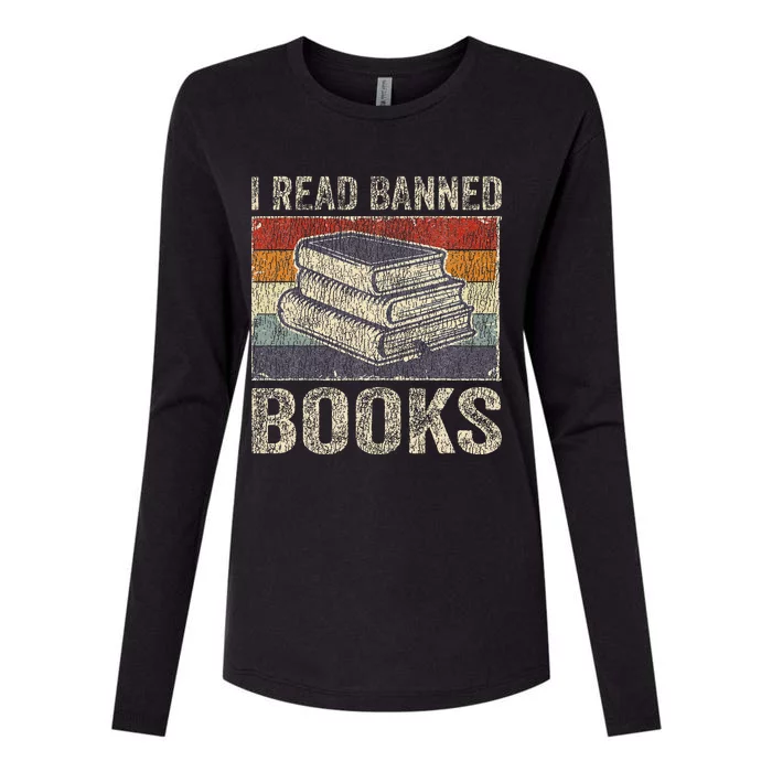 I Read Banned Books Week Librarian Freedom Reader Womens Cotton Relaxed Long Sleeve T-Shirt