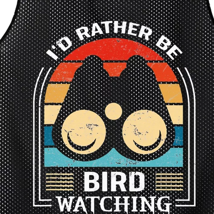 I'd Rather Be Bird Watching Funny Bird Watcher Mesh Reversible Basketball Jersey Tank