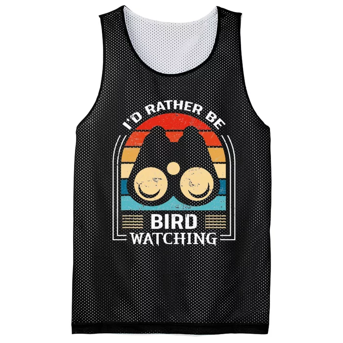 I'd Rather Be Bird Watching Funny Bird Watcher Mesh Reversible Basketball Jersey Tank