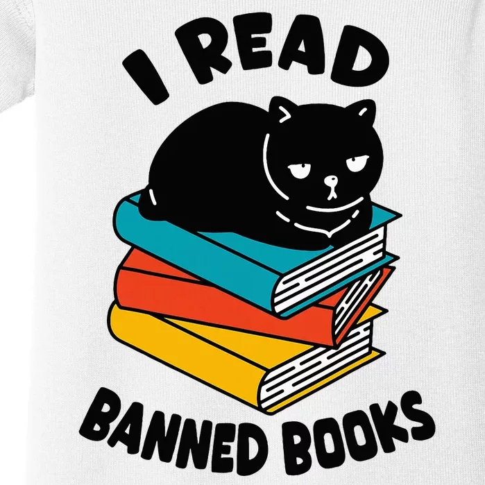 I Read Banned Books Black Cat Reader Bookworm Women Baby Bodysuit