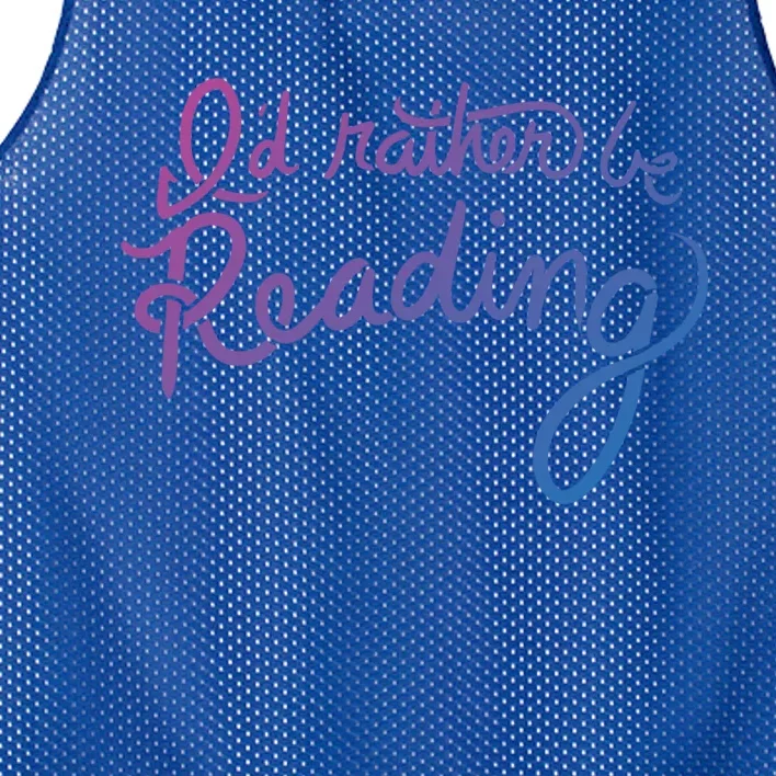 Id Rather Be Reading Fun Gift Mesh Reversible Basketball Jersey Tank