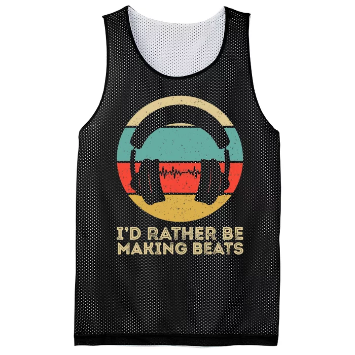 I'd Rather be Making Beats Beat Makers Music Producer Mesh Reversible Basketball Jersey Tank