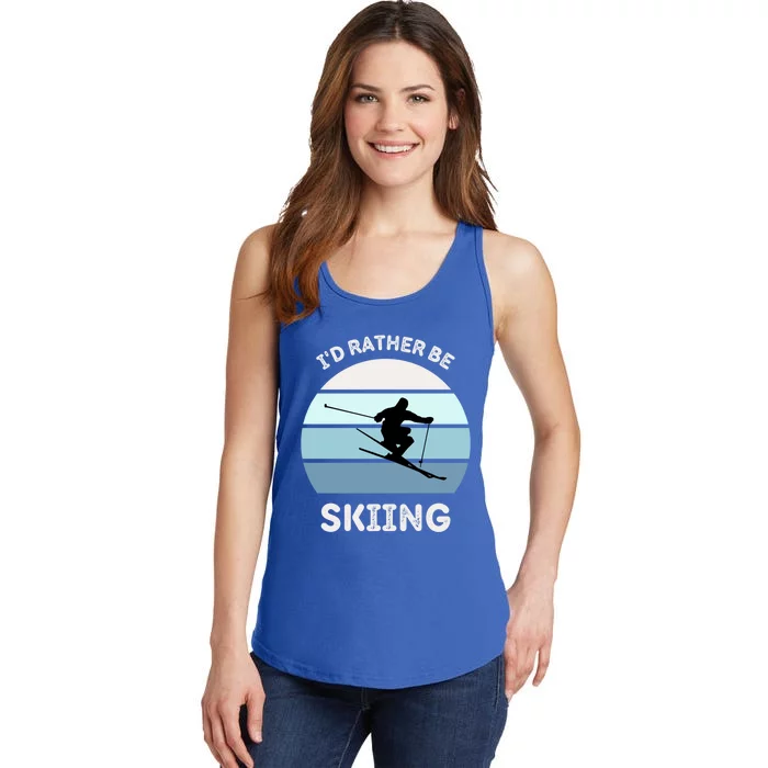 Id Rather Be Skiing Downhill Skiing Family Winter Vacation Gift Ladies Essential Tank