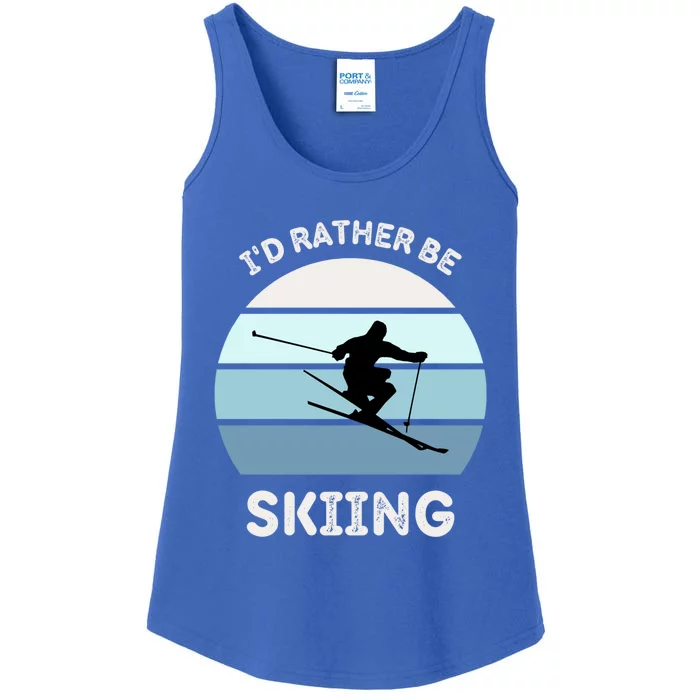 Id Rather Be Skiing Downhill Skiing Family Winter Vacation Gift Ladies Essential Tank