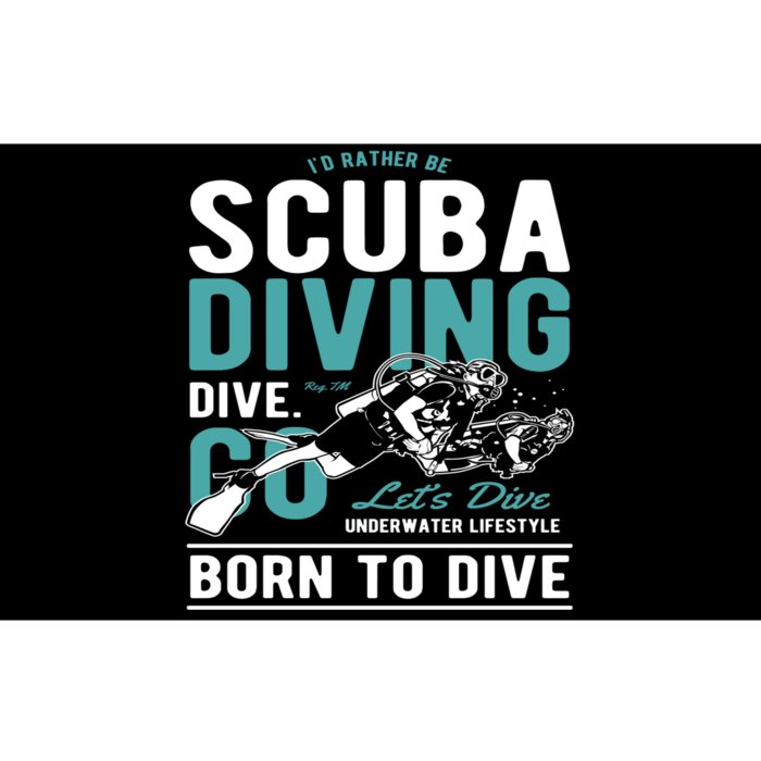 I'd Rather Be Scuba Diving Scuba Diving Diver Dive Bumper Sticker