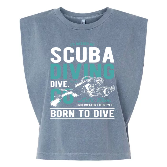 I'd Rather Be Scuba Diving Scuba Diving Diver Dive Garment-Dyed Women's Muscle Tee