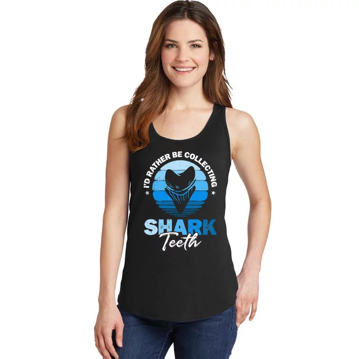 I'd Rather Be Collecting Shark Teeth Fossil Tooth Hunter Ladies Essential Tank