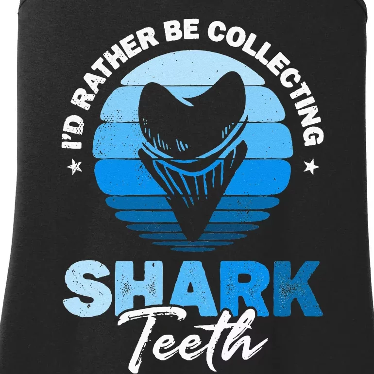 I'd Rather Be Collecting Shark Teeth Fossil Tooth Hunter Ladies Essential Tank