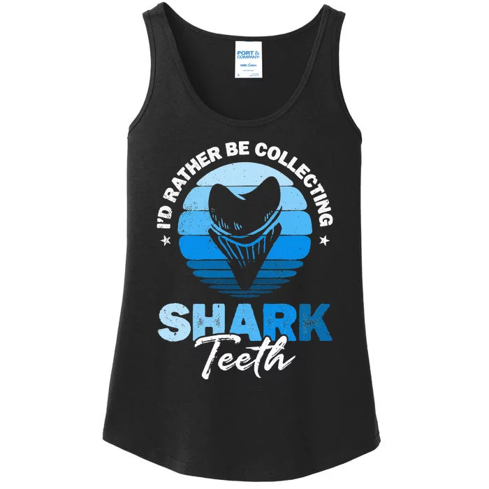 I'd Rather Be Collecting Shark Teeth Fossil Tooth Hunter Ladies Essential Tank