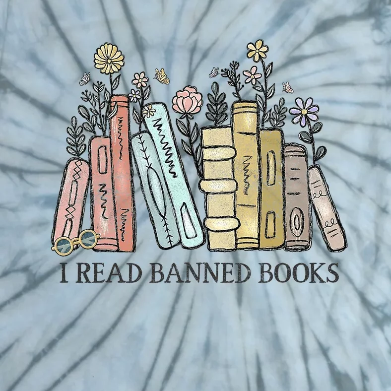 I Read Banned Books Lovers Vintage Funny Book Readers Tie-Dye T-Shirt