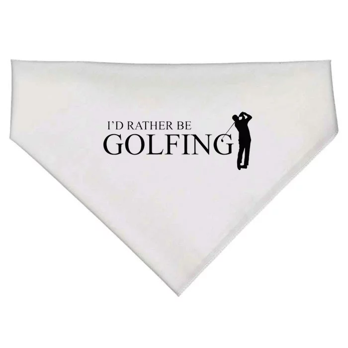 ID Rather Be Playing Golf Golfer Golfing USA-Made Doggie Bandana