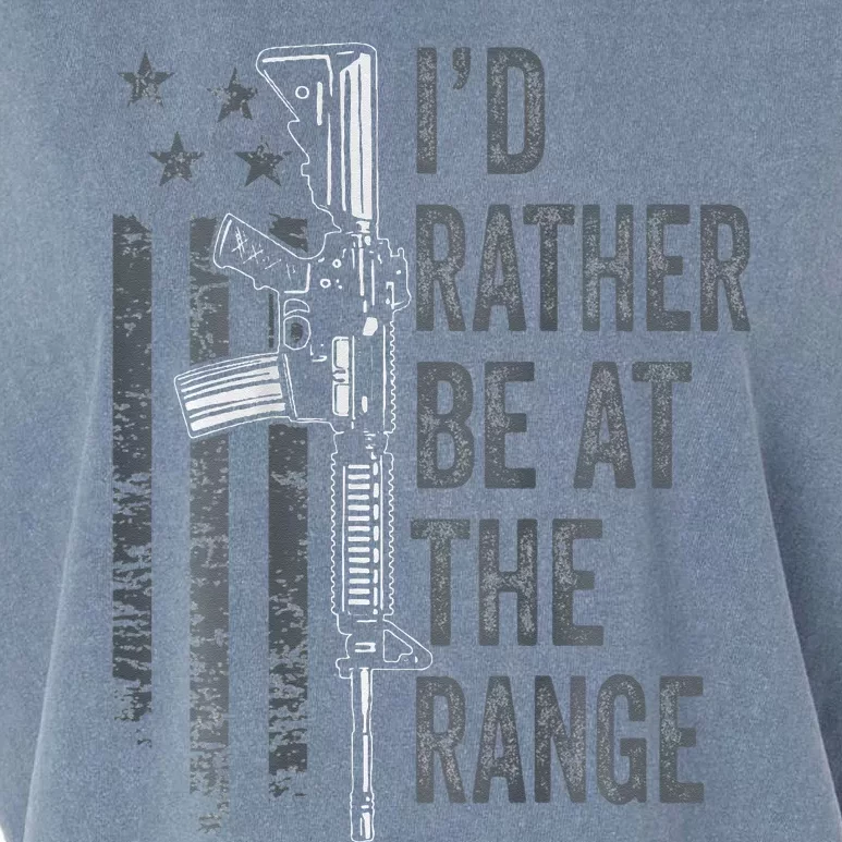 I'd Rather Be At The Gun Range Funny Guns Owner Garment-Dyed Women's Muscle Tee