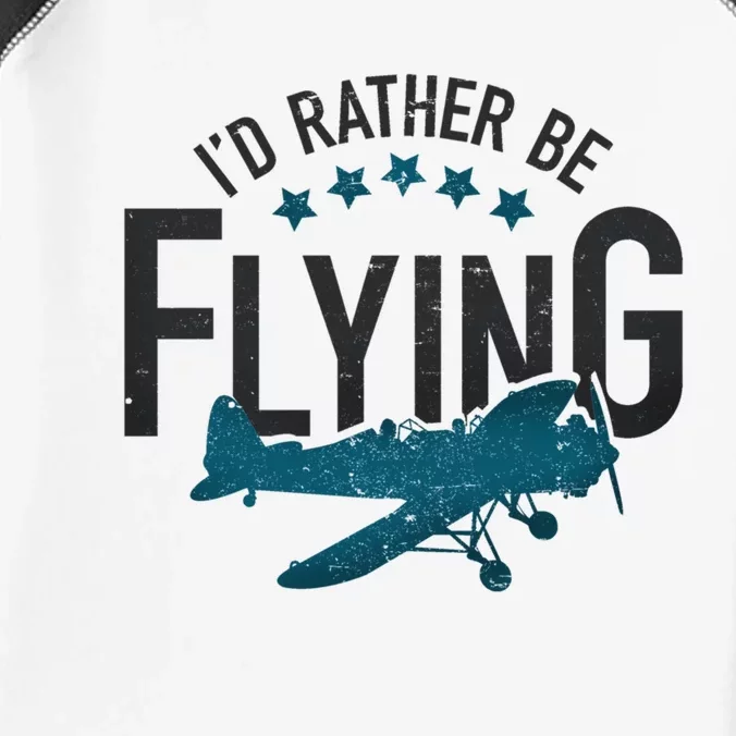 Id Rather Be Flying Retro Airplane Funny Aviation Pilot Gift Infant Baby Jersey Bodysuit