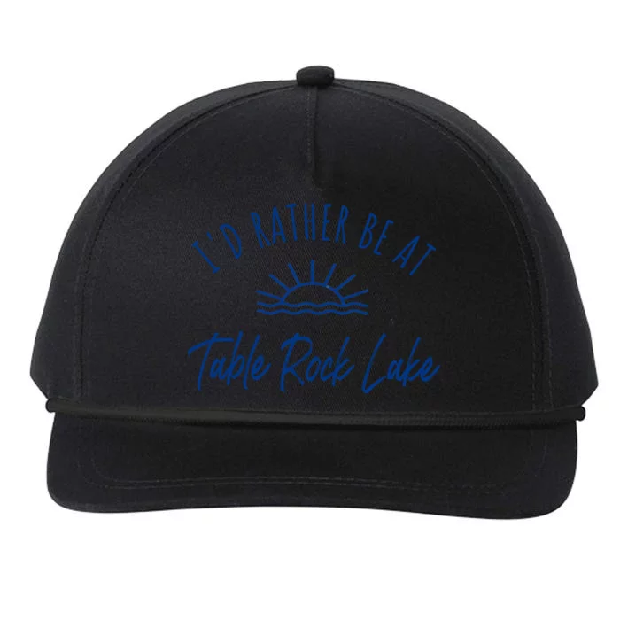 Id Rather Be At Table Rock Lake Boating Fishing Gift Idea Gift Snapback Five-Panel Rope Hat