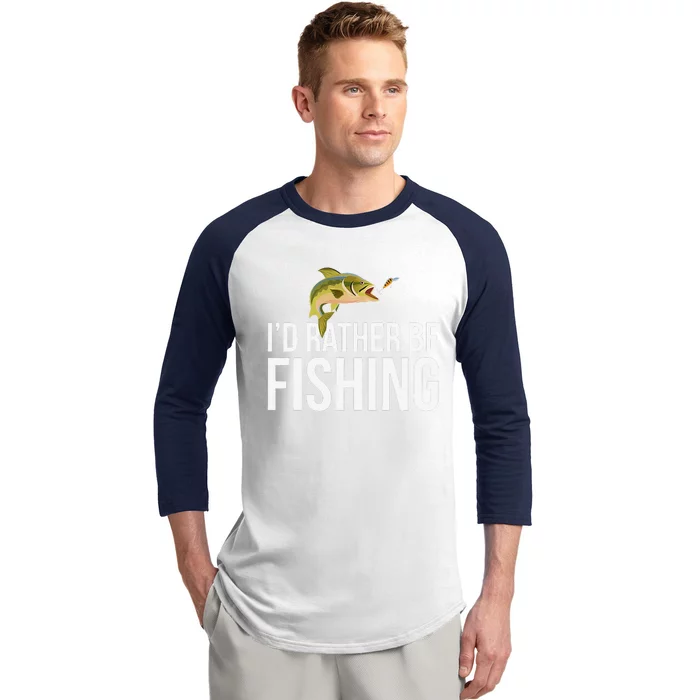 Id Rather Be Fishing Baseball Sleeve Shirt