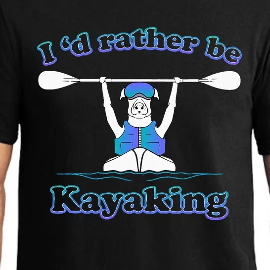 I'd Rather Be Kayaking With Dog Funny Dog Kayak Graphic Pajama Set