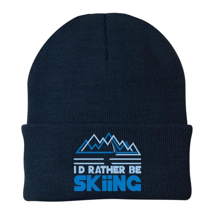 Id Rather Be Skiing Knit Cap Winter Beanie