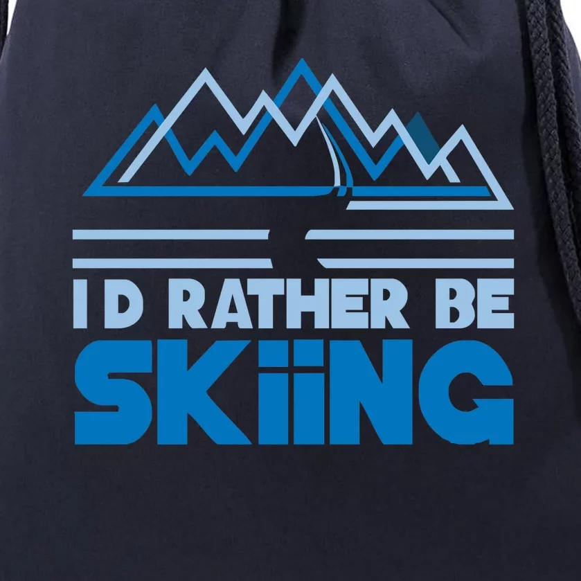 Id Rather Be Skiing Drawstring Bag