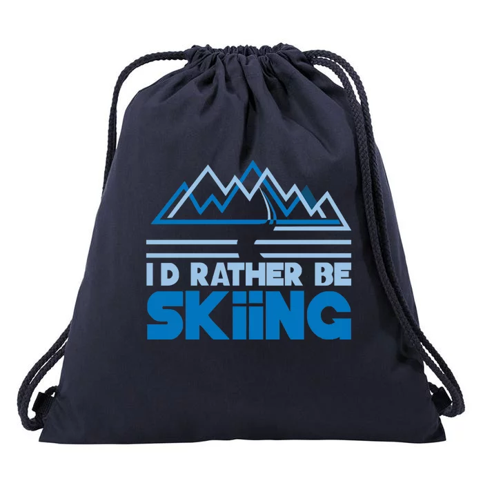 Id Rather Be Skiing Drawstring Bag