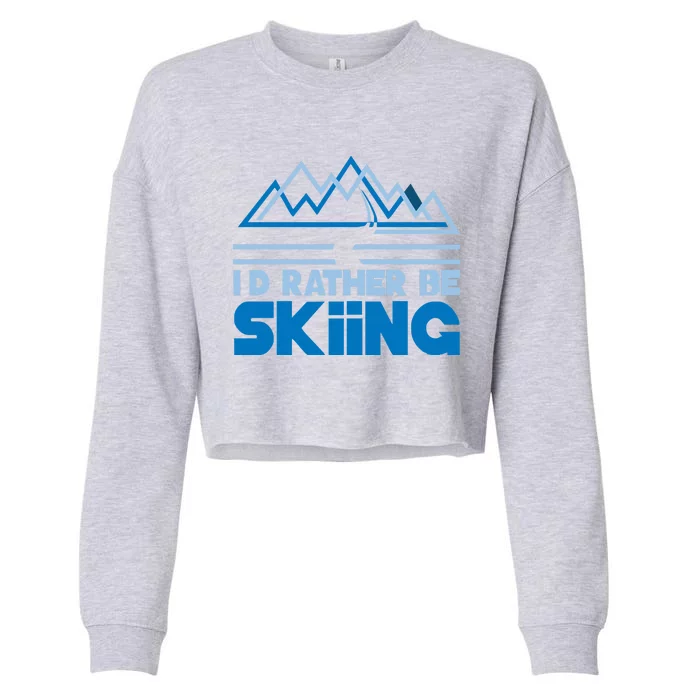 Id Rather Be Skiing Cropped Pullover Crew