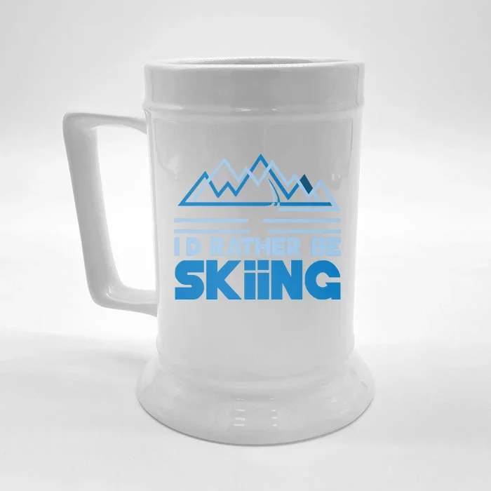 Id Rather Be Skiing Front & Back Beer Stein