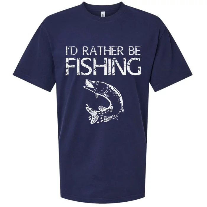 Id Rather Be Fishing Fisherman Sueded Cloud Jersey T-Shirt