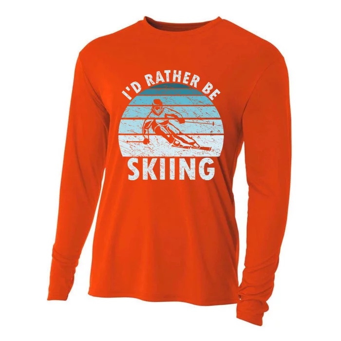 Id Rather Be Skiing Humorous Skiing Lover Freestyle Skier Cool Gift Cooling Performance Long Sleeve Crew