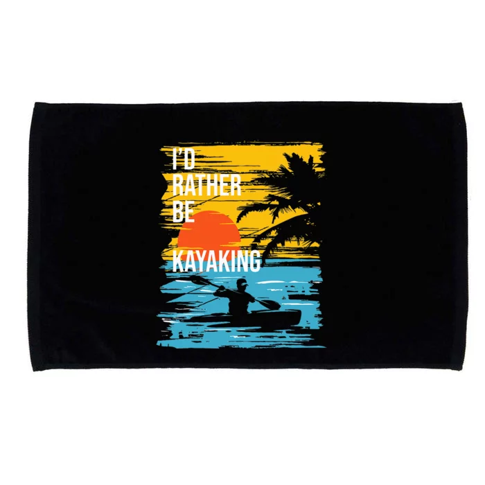 I'd Rather Be Kayaking Funny Kayak Kayaker Microfiber Hand Towel