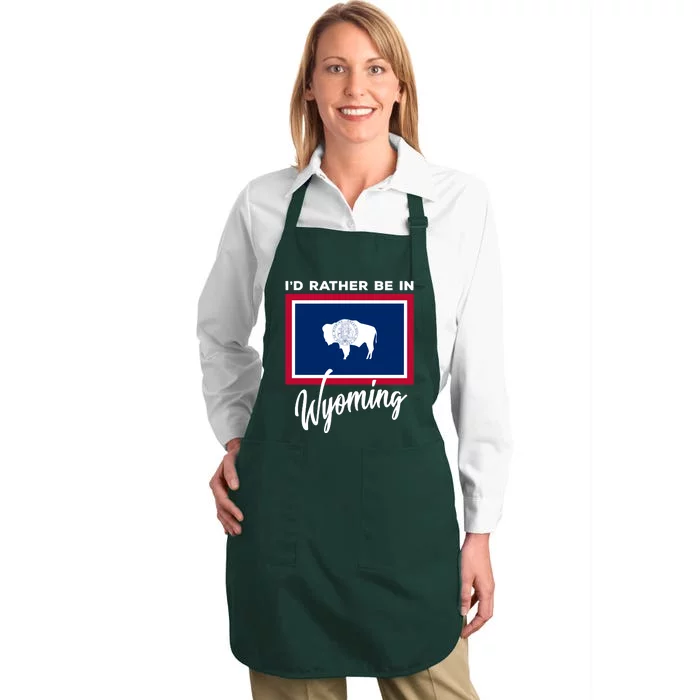 I'd Rather Be In Wyoming Full-Length Apron With Pocket