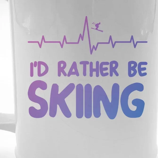 Id Rather Be Skiing Skier Gift Front & Back Beer Stein