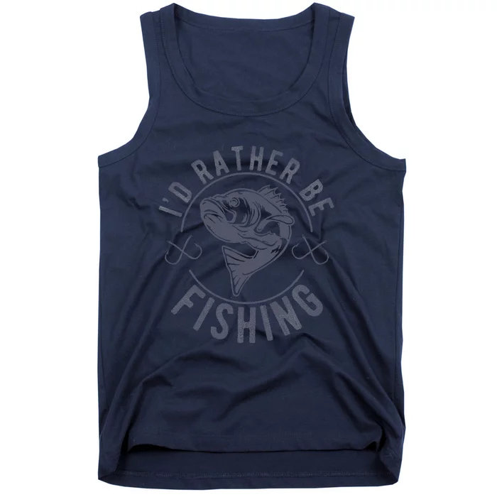 I’d Rather Be Fishing Funny Fishing Saying Graphic Novelty Tank Top