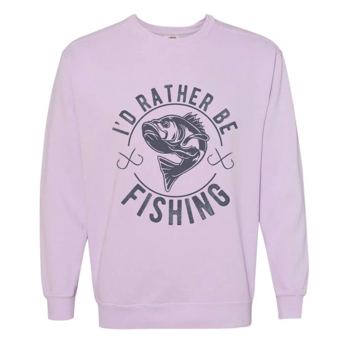 I’d Rather Be Fishing Funny Fishing Saying Graphic Novelty Garment-Dyed Sweatshirt